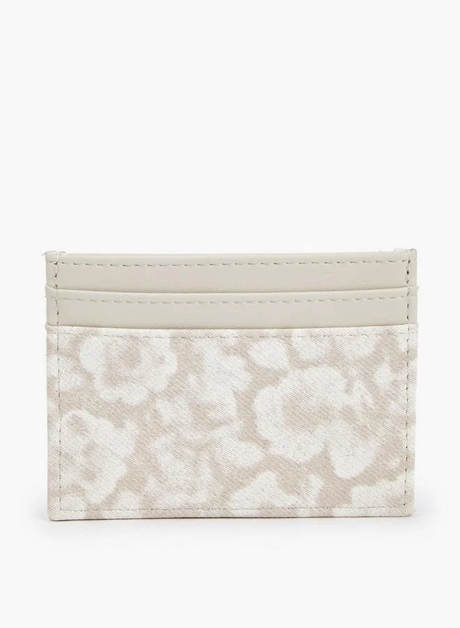 Flora Bella By Shoexpress Cream Textured Card Holder With Monogram Detail for Women | Best Price UAE